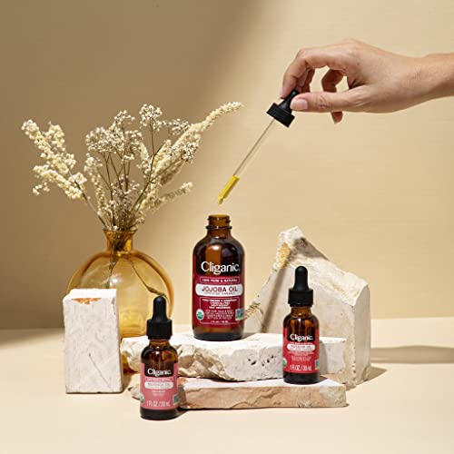 USDA Organic Rosehip Oil for Face, 100% Pure | Natural Cold Pressed Unrefined Hexane-Free | Carrier Seed Oil for Skin, Hair & Nails | Certified Organic, 1oz | Cliganic 90 Days Warranty