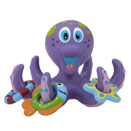 Nuby Flotante Pulpo Púrpura con 3 anillos Hoopla Interactivo Juguete de baño