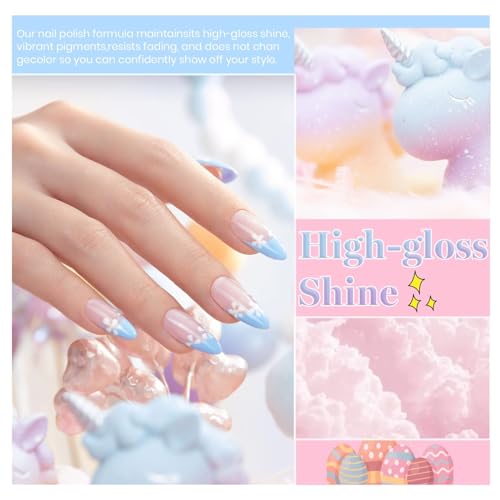 beetles Gel Polish - Set de esmaltes de uñas en gel pastel Beetles, esmalte en gel para primavera y verano, juego de esmalte en gel remojo, se requiere lámpara de uñas, 7,3 ml cada botella, decoración de Pascua, caja de regalo