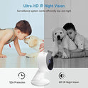 LaView Cámara de seguridad para el hogar HD 1080P (2 unidades) de detección de movimiento, incluye 2 tarjetas SD, audio bidireccional, visión nocturna, vigilancia interior WiFi para bebé/mascotas, Alexa y Google, servicio en la nube (servidor de EE. UU.)