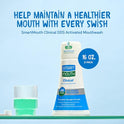 SmartMouth Clinical DDS Oral Rinse for the Treatment of Bad Breath and Protection From Gingivitis and Gum Disease, 16 ounce, 3 pack