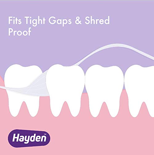 Hayden Clean+ - Hilo dental | paquete de 6 | menta polar con activos antisarro para un cuidado suave | 30 yardas por unidad