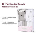 Momcozy Toalla con capucha para bebé, 8 piezas de toalla de baño para niños o niñas, juego de toallas y toallas de bebé con bonito diseño, toalla de ducha de bebé, regalo para recién nacidos, bebés y niños pequeños