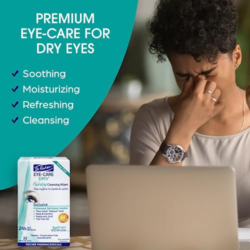 Dr. Fischer Daily hygienic & hydrating eyelid wipes- Complementary aid for dry eye syndrome & cleanse the eye area of ocular secretions. Moisture enriched to effectively clean & moisturize (30 Wipes)