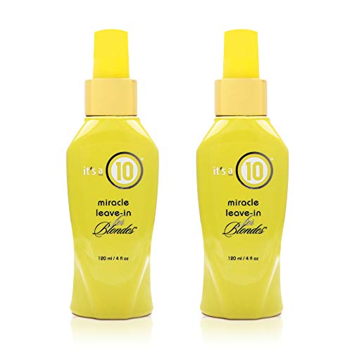 It's A 10 Haircare Miracle - Spray acondicionador sin enjuague para rubias, 4 onzas, 2 unidades