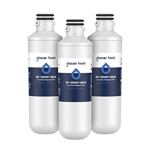 GLACIER - Filtro de agua FRESH LT1000PC de repuesto para refrigerador, compatible con LT1000PC/PCS, LT1000PC, LT-1000PC, MDJ64844601, ADQ747935 ADQ74793504 filtro de agua (paquete de 3)