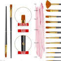 Fantastory Juego de pintura acrílica, 24 colores clásicos (2 onzas/60 ml), pintura profesional para manualidades, kit de suministros de arte para adultos y niños, lona, tela, roca, vidrio, piedra, cerámica, modelo, pintura de madera con 3 pinceles