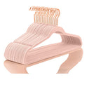 MIZGI Perchas de terciopelo de alta calidad (paquete de 30) resistentes, antideslizantes, perchas de terciopelo blanco – ganchos de cobre/oro rosa, perchas para ahorrar espacio (blanco)