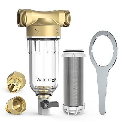 Waterdrop Filtro de agua de sedimentos reutilizable, sistema de prefiltración para toda la casa