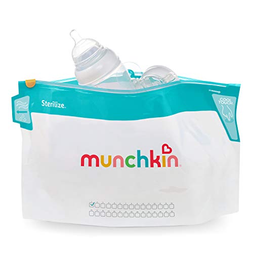 Munchkin Jumbo Bolsas esterilizadoras para botellas de microondas, 180 usos