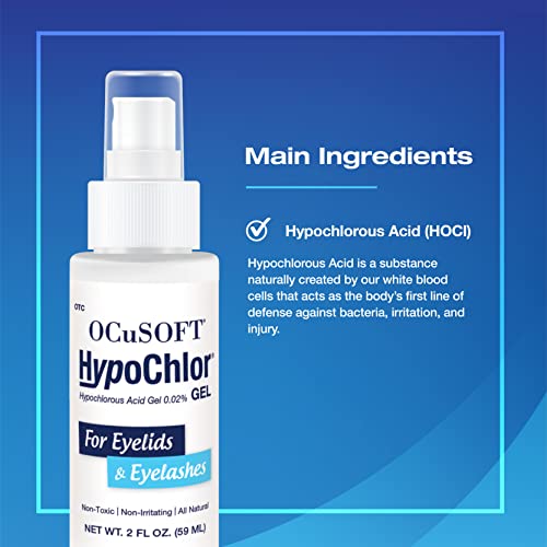 OCuSOFT HypoChlor 0.02% Hypochlorous Acid Eyelid and Eyelash Gel 2 fl. OZ (59ml)