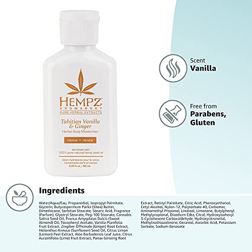 Hempz Hidratante corporal de hierbas de vainilla y jengibre de Tahití