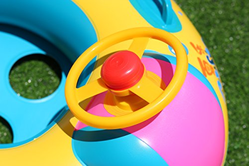 FindUWill Inflatable Baby Float-Pool Swimming Ring with Sun Canopy with Inflator Pump,Waterproof Carry Bag,Duck Toys