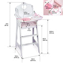 Badger Basket White Doll High Chair with Plate, Bib, and Spoon (Fits American Girl Dolls)
