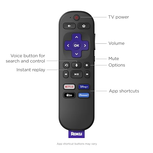 Roku Express 4K+ | Reproductor Multimedia de transmisión HD/4K/HDR con transmisión inalámbrica Suave y Control Remoto de Voz Roku con Controles de TV, Incluye Cable HDMI Premium