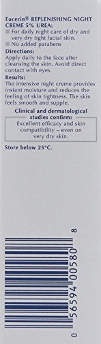 Eucerin Replenishing Skin Relief Face Cream (with 5% Urea) (50ml, Dermatalogical Skincare, Fragrance Free) by Eucerin