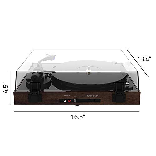 Fluance RT85 Reference High Fidelity Vinyl Turntable Record Player with Ortofon 2M Blue Cartridge, Acrylic Platter, Speed Control Motor, Solid Wood Plinth, Vibration Isolation Feet - Walnut