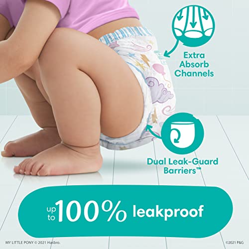Pampers Easy Ups Training Pants Pull On Disposable Diapers for Girls, Size 5 (3T-4T), 124 Count, ONE MONTH SUPPLY