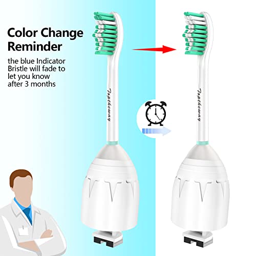 Toptheway Cabezales de cepillo para polvo de repuesto compatibles con Sonicare E-Series HX7022/66, compatible con Sonicare Essence, Xtreme, Elite, Advance y CleanCare Asas atornillables, 6 unidades