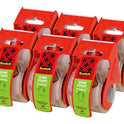 Scotch Sure Start cinta de embalaje, 6 rollos con dispensador, 4,8 x 22,2 yardas, núcleo de 2 pulgadas, ideal para embalar, enviar y mover, transparente (145-6)