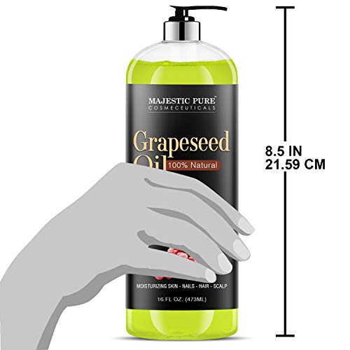 Grapeseed Oil from Majestic Pure, 100% Pure & Natural Massage and Carrier oil, 16 fl oz