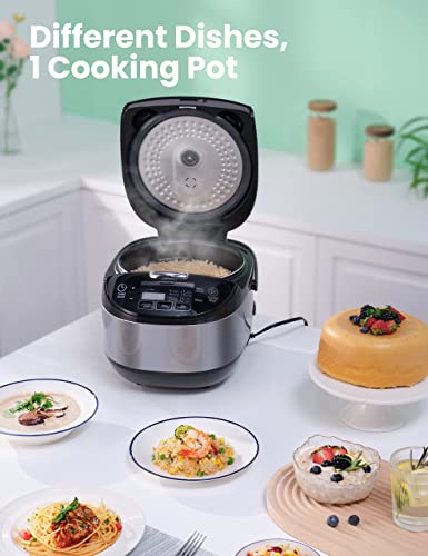COMFEE' Arrocera, olla de cocción lenta, vaporizador, salteado, máquina de yogur, olla con temporizador de retardo de 24 horas