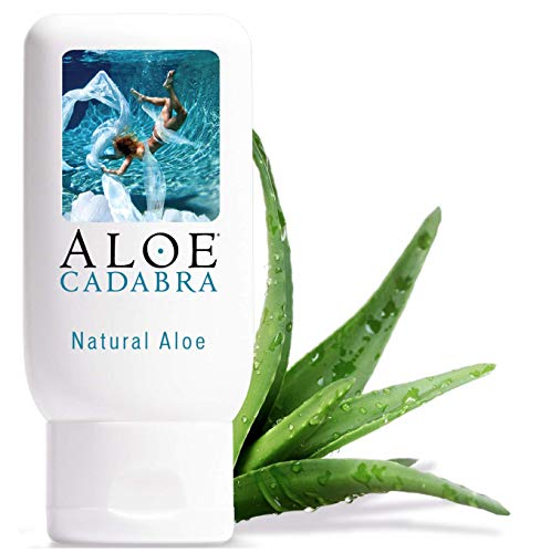 Aloe Cadabra Lubricante personal orgánico e hidratante vaginal natural con 95% de aloe vera, aloe natural, 2.5 onzas (paquete de 3)