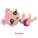 MGA Entertainment Glitter Babyz Muñeca Dreamia Stardust con 3 Cambios de Color mágicos, Pelo Rosa y Vestido arcoíris, Incluye pañal, biberón y Chupete Reutilizables, Edad: 3+ años