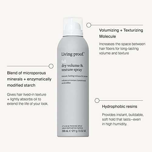 Living Proof Volumen y textura completamente secos de Living Proof para unisex, spray para el cabello de 7.5 oz