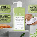 Set de crema de argán y crema de coco Medix 5.5. La crema de argán Medix 5.5 con oro de 24 quilates reduce las arrugas y la piel que se cae. Crema de coco hidrata la piel dañada y seca. Dos 15 oz