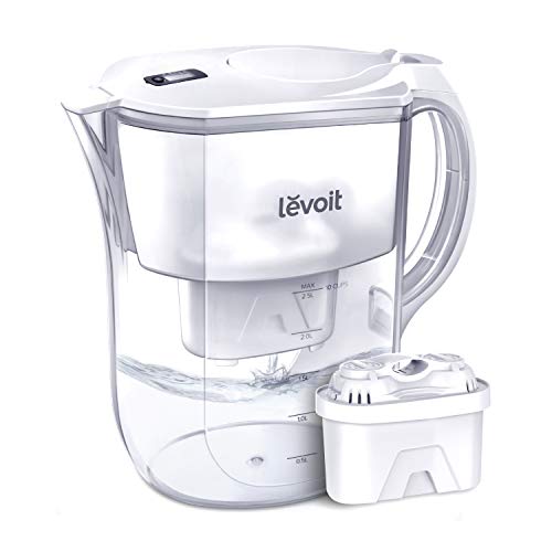 Levoit LV110WP Water Pitcher Replacement Filters, 5-Layer Filtration, Safe BPA-Free Purifier Reduce Odor, Chlorine, Lead & Heavy Metals, LV110WP-RF, White