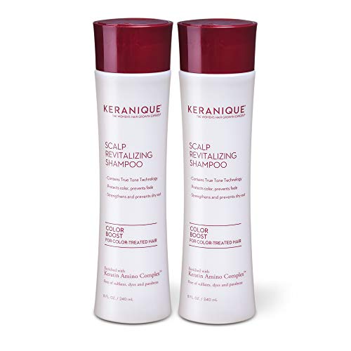 Champú revitalizante Keranique para cabello tratado con queratina | Tratamiento para el cabello con queratina | Complejo de aminoácidos de queratina, última intervensión de sulfatos, tintes y parabenos