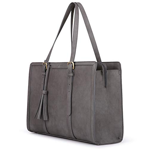 ECOSUSI Bolsa para portátil de hasta 15.6 pulgadas para mujer, bolsa de oficina de gran capacidad con compartimentos de 3 capas