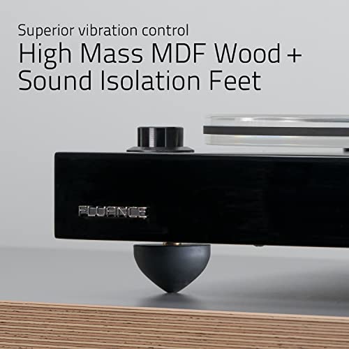 Fluance RT85 Reference High Fidelity Vinyl Turntable Record Player with Ortofon 2M Blue Cartridge, Acrylic Platter, Speed Control Motor, Solid Wood Plinth, Vibration Isolation Feet - Walnut