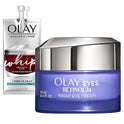 Retinol Eye Cream By Olay, Retinol 24 Night Eye Cream, 1.7oz + 1 Week Of Whip Face Moisturizer Travel/Trial Size