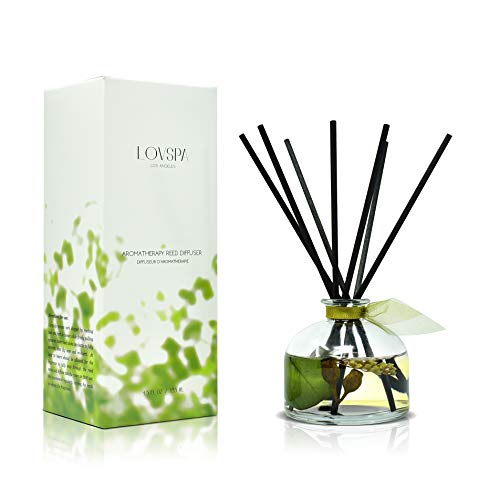 New EUCALYPTUS Scented Reed Diffuser Set REVIVE by LOVSPA Fragrances Fresh Eucalyptus, Sage, Citrus, Bamboo & Mint Great Gift for Mom, Dad, Grandma, Godmother or Aunt