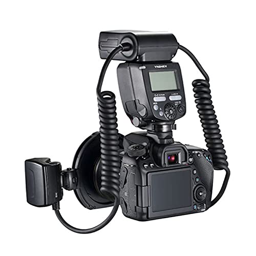 YONGNUO YN-24EX Macro Ring Flash Speedlite with 2 Flash Head 4 Adapter Rings for Canon, with MicroFiber Cloth