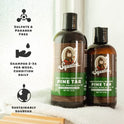 Dr. Squatch Shampoo + Conditioner Set - Eliminate Flakes, Dandruff, Dry Scalp, & Prevent Hair Loss - All Natural Formula for Men - Organic Tea Tree Oil & Peppermint - Manly Scents (8 + 12 oz)