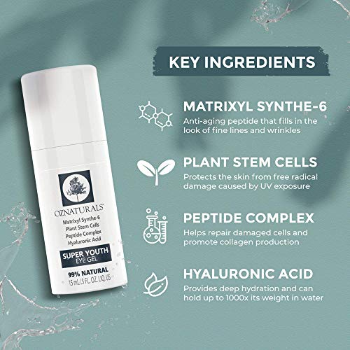 OZNaturals Super Youth Eye Gel â€" Anti Wrinkle, Anti Aging Eye Cream For Dark Circles, Puffiness, Wrinkles. The Most Effective Natural Skin Care Available. 98% Natural. .5 fl. Oz.