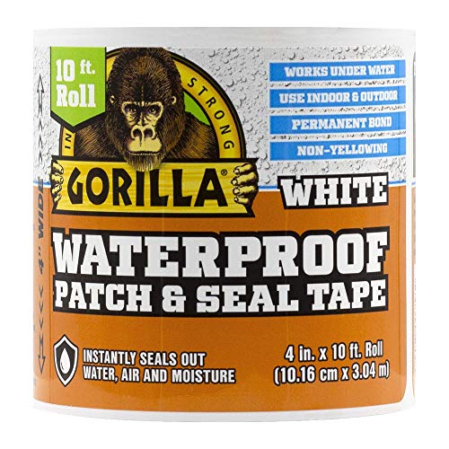 Gorilla - Cinta adhesiva impermeable, 10 x 10 m, color blanco (paquete de 1)