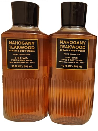 Bath and Body Works 2 Pack Men's Collection 2 in 1 Hair and Body Wash TEAKWOOD.