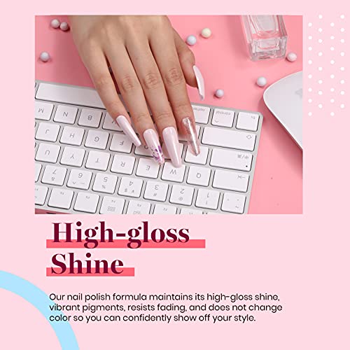 Beetles Gel Polish, 15ml Barely Pink Color Gel Polish Soak Off LED Nail Lamp Gel Polish Nail Art DIY Home Manicure Salon Gel 0.5OZ