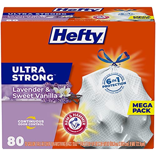 Hefty Ultra Strong Tall Kitchen Trash Bags, Lavender & Sweet Vanilla Scent