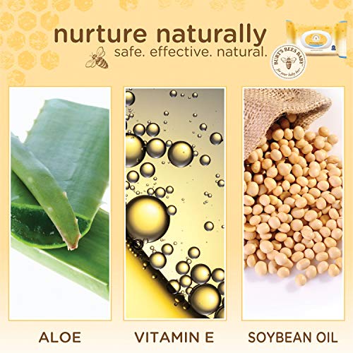 Burt's Bees Baby Toallitas sin cloro, toallitas naturales sin perfume, 72 toallitas