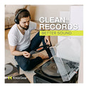 Knox Gear Kit de limpieza de discos – Kit de limpieza de discos de vinilo para reducir la estática y los saltos – Kit de limpieza de vinilo para limpiar el polvo y las huellas dactilares, incluye líquido limpiador de discos de vinilo, 2 cepillos de disco