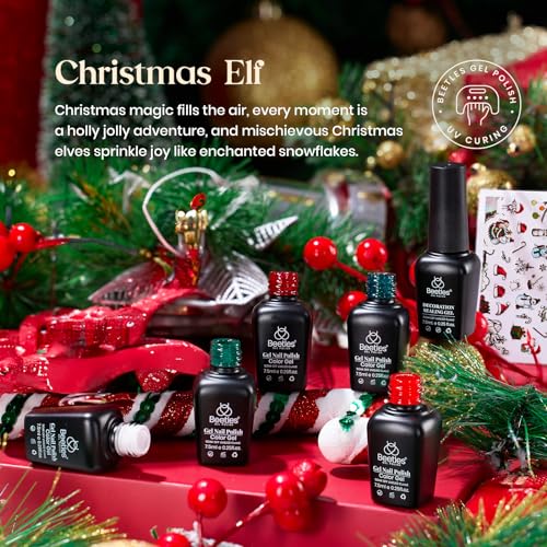 Beetles - Juego de 20 esmaltes de uñas de gel para otoño e invierno, color rojo, naranja y amarillo