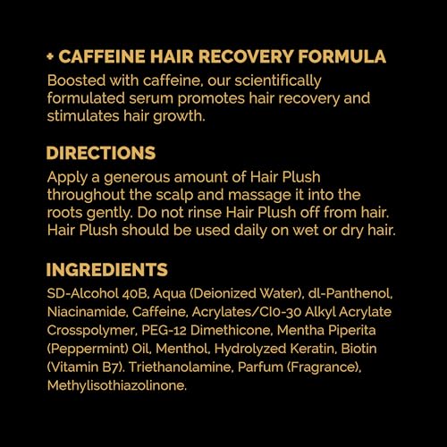 Ultrax Labs Hair Plush | Lush Caffeine Hair Loss Hair Growth Thickening Treatment Formula Serum