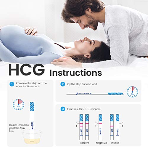 Femometer 50 tiras de prueba de ovulación y 20 tiras de prueba de embarazo Combo Kit,OPK