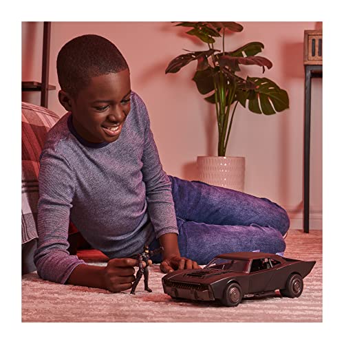 DC Comics, Batman Batmobile with 4” Batman Figure, Lights and Sounds, The Batman Movie Collectible, Kids Toys for Boys and Girls Ages 4 and up