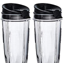 Bidihome - Juego de 2 vasos de repuesto para licuadora de 24 onzas con tapas, sin BPA, portátil, perfectos para el consumo en movimiento